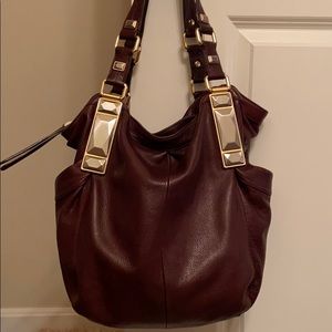 B. makowsky Brown Pebble leather Hobo
